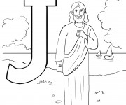 Coloriage Paysage de J&eacute;sus Christ
