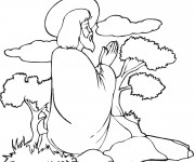 Coloriage Pri&egrave;re de J&eacute;sus