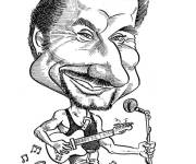 Coloriage et dessins gratuit Caricature de Johnny Hallyday à imprimer