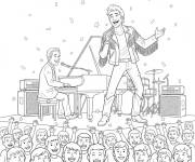 Coloriage Johnny Hallyday avec Charles Aznavour