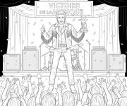 Coloriage Johnny Hallyday avec un prix