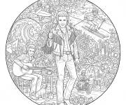 Coloriage Johnny Hallyday en aventures
