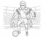 Coloriage et dessins gratuit Johnny Hallyday jouant au football à imprimer