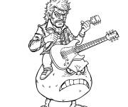 Coloriage Johnny Hallyday le rock star