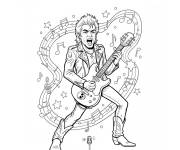 Coloriage et dessins gratuit Johnny Hallyday le rocker à imprimer