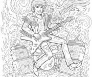 Coloriage Johnny Hallyday l&eacute;gende du Rock