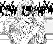 Coloriage Johnny Hallyday masqu&eacute;