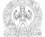 Coloriage Johnny Hallyday portant ses lunettes