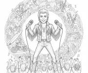 Coloriage Johnny Hallyday style crayon