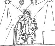 Coloriage Johnny Hallyday sur la sc&egrave;ne
