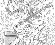 Coloriage et dessins gratuit l'Ic&ocirc;ne Johnny Hallyday à imprimer