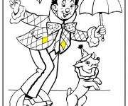 Coloriage Acrobate et son Chien