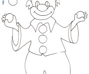 Coloriage Clown jongleur avec des boules