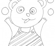 Coloriage Jongleur Ours au Crayon