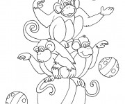 Coloriage Jongleur Singe