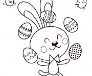 Coloriage Lapin Jongleur mignon