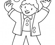 Coloriage Le Jongleur heureux