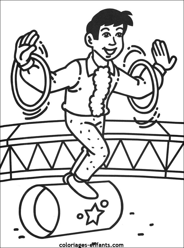 Coloriage et dessins gratuits Spectacle d'un Acrobate de cirque à imprimer