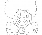 Coloriage Tête de Clown de Cirque