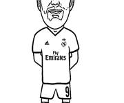 Coloriage et dessins gratuit Karim Benzema en caricature à imprimer