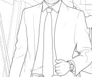 Coloriage Karim Benzema en costume