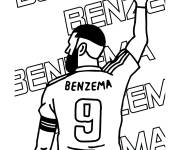 Coloriage Karim Benzema en maillot num&eacute;ro 9