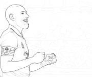 Coloriage Karim Benzema en match