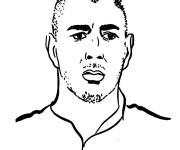Coloriage Karim Benzema en noir et blanc