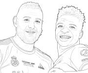 Coloriage Karim Benzema et V&eacute;nus Junior