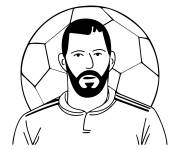 Coloriage et dessins gratuit Karim Benzema joueur Fran&ccedil;ais à imprimer