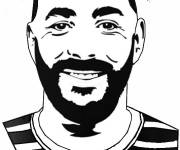 Coloriage et dessins gratuit Visage de Karim Benzema à imprimer