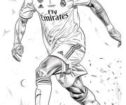 Coloriage Footballeur Kylian Mbapp&eacute; r&eacute;aliste