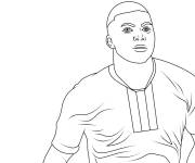 Coloriage Footballeur professionnel Mbapp&eacute;