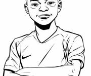 Coloriage Gar&ccedil;on Mbapp&eacute;