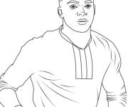 Coloriage Illustration Mbapp&eacute;