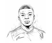 Coloriage Jeune Kylian Mbapp&eacute;