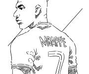 Coloriage Joueur de football fran&ccedil;ais Mbapp&eacute;