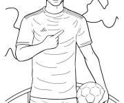 Coloriage Kylian Mbappe en noir et blanc