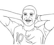 Coloriage Kylian Mbappe en num&eacute;ro 10 dans l'&eacute;quipe de France
