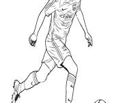 Coloriage Kylian Mbapp&eacute; en plein match