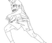 Coloriage et dessins gratuit Kylian Mbappe en sprint à imprimer