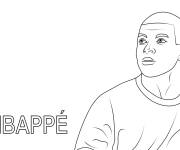 Coloriage Kylian Mbapp&eacute; en vecteur