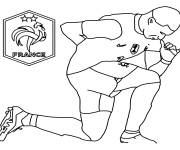 Coloriage Kylian Mbapp&eacute; et le logo de l'&eacute;quipe de France