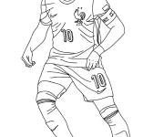 Coloriage Kylian Mbapp&eacute; portant le masque pendant le match