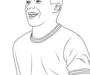 Coloriage Kylian Mbapp&eacute; souriant