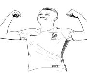 Coloriage Kylian Mbapp&eacute; tout en confiance