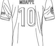 Coloriage Le maillot de la France de Kylian Mbapp&eacute; num&eacute;ro 10