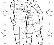 Coloriage Mbapp&eacute; avec Haaland