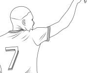 Coloriage et dessins gratuit Mbapp&eacute; avec le maillot en num&eacute;ro 7 à imprimer