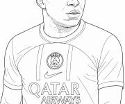 Coloriage Mbapp&eacute; dans PSG